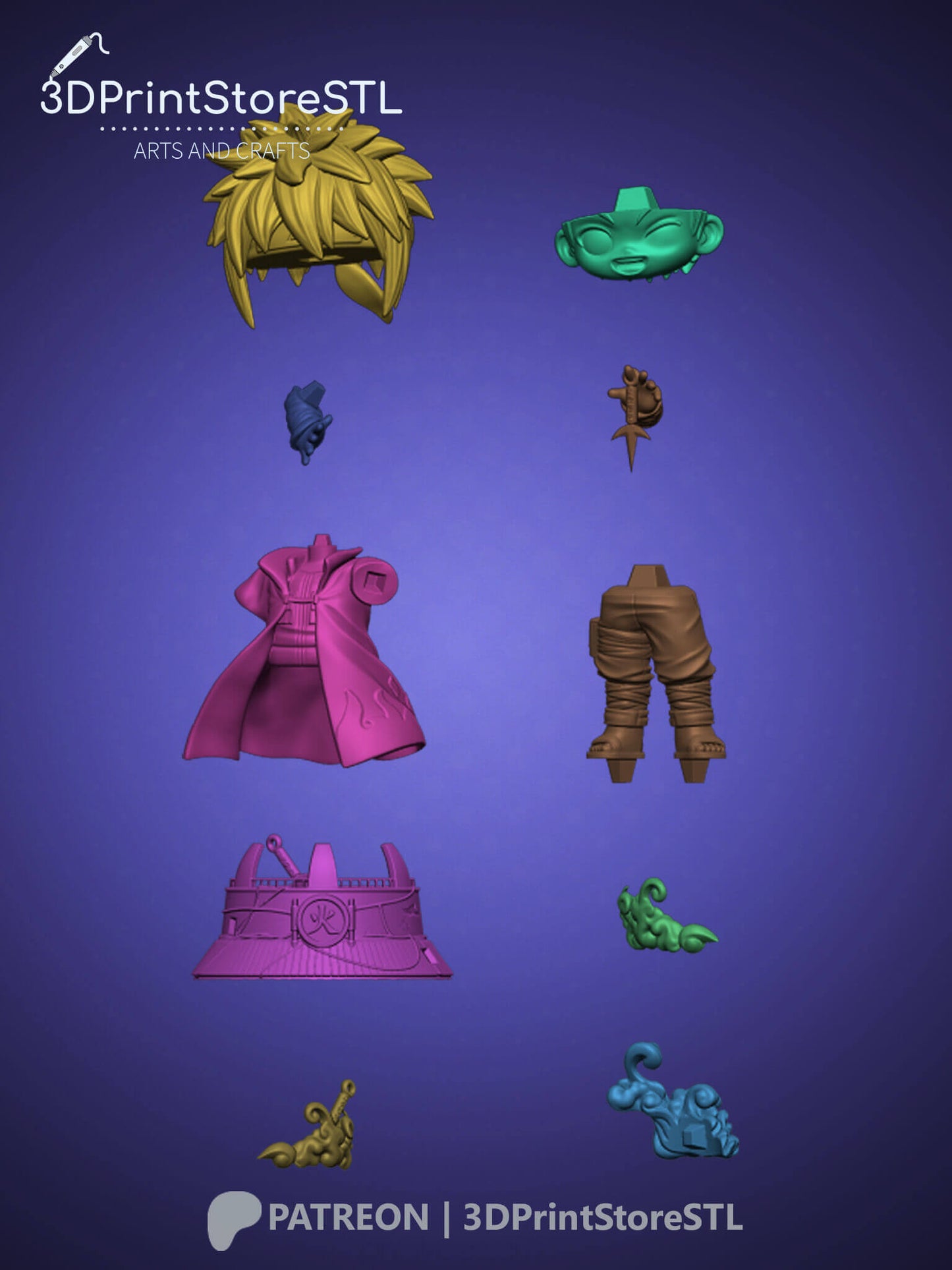 Namikaze Minato Chibi 3D Print Model STL File 3DPrintStoreSTL