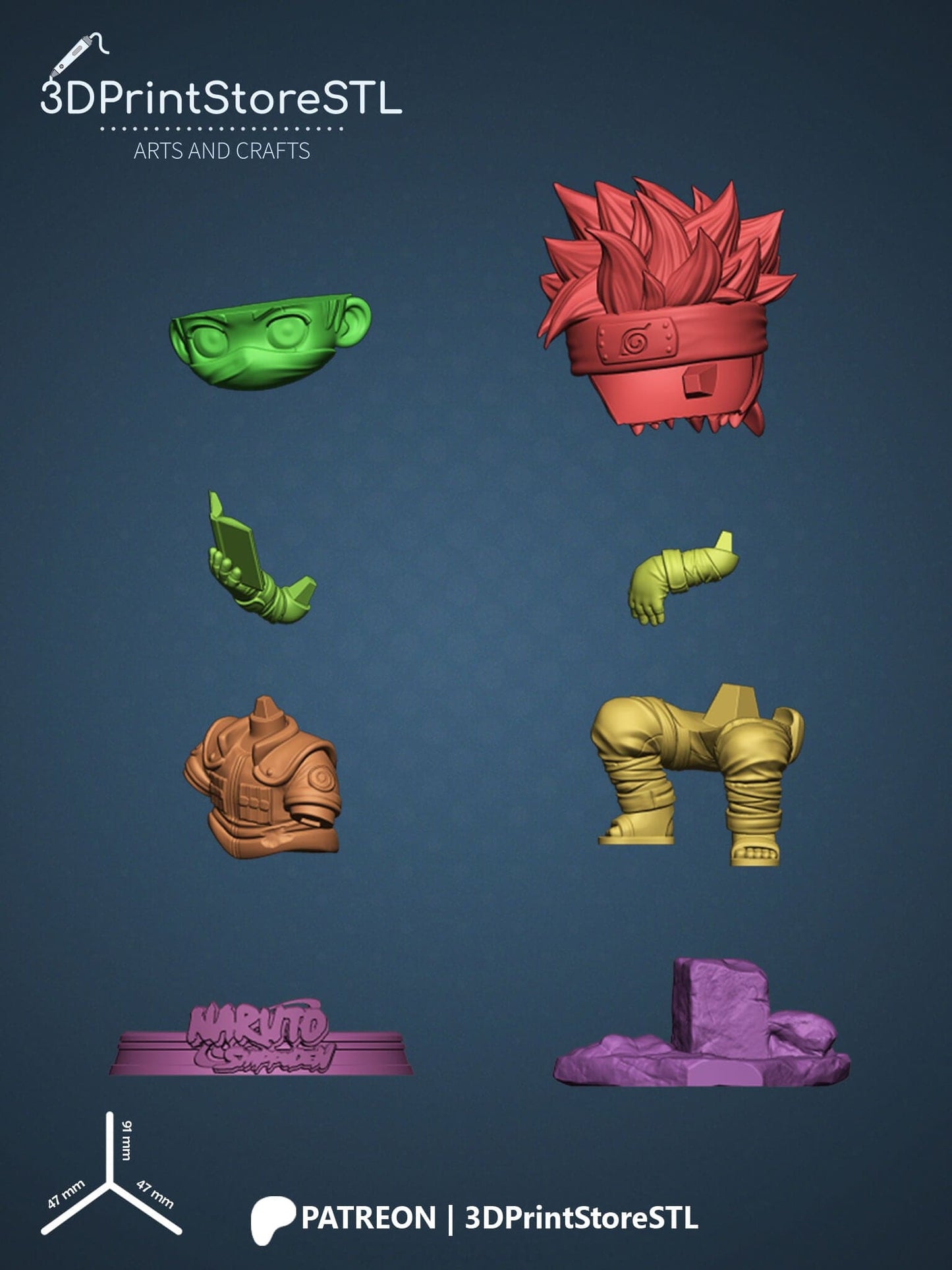 Kakashi Chibi 3D Print Model STL File 3DPrintStoreSTL