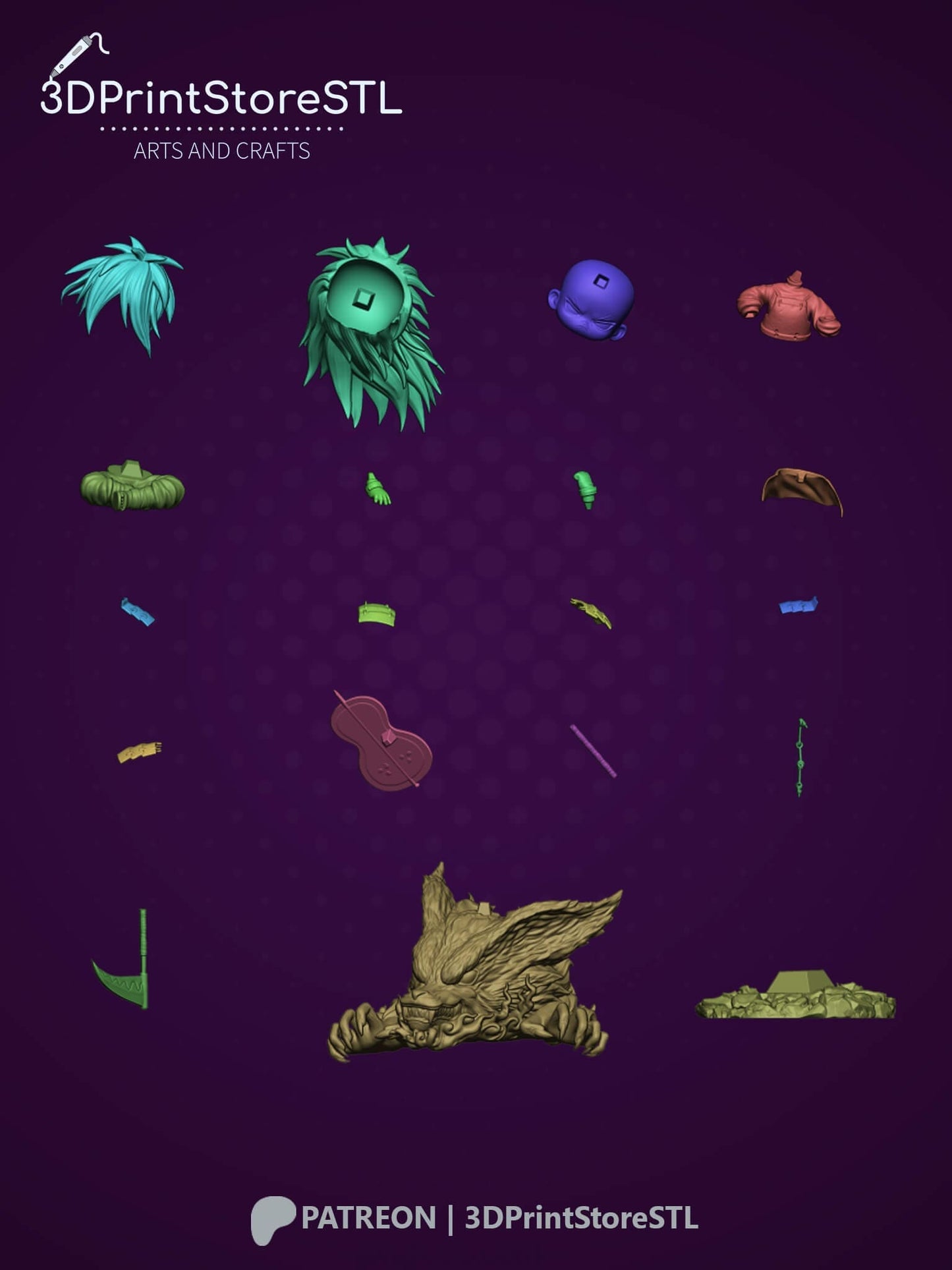 Madara Chibi From Naruto 3D Print Model STL File 3DPrintStoreSTL