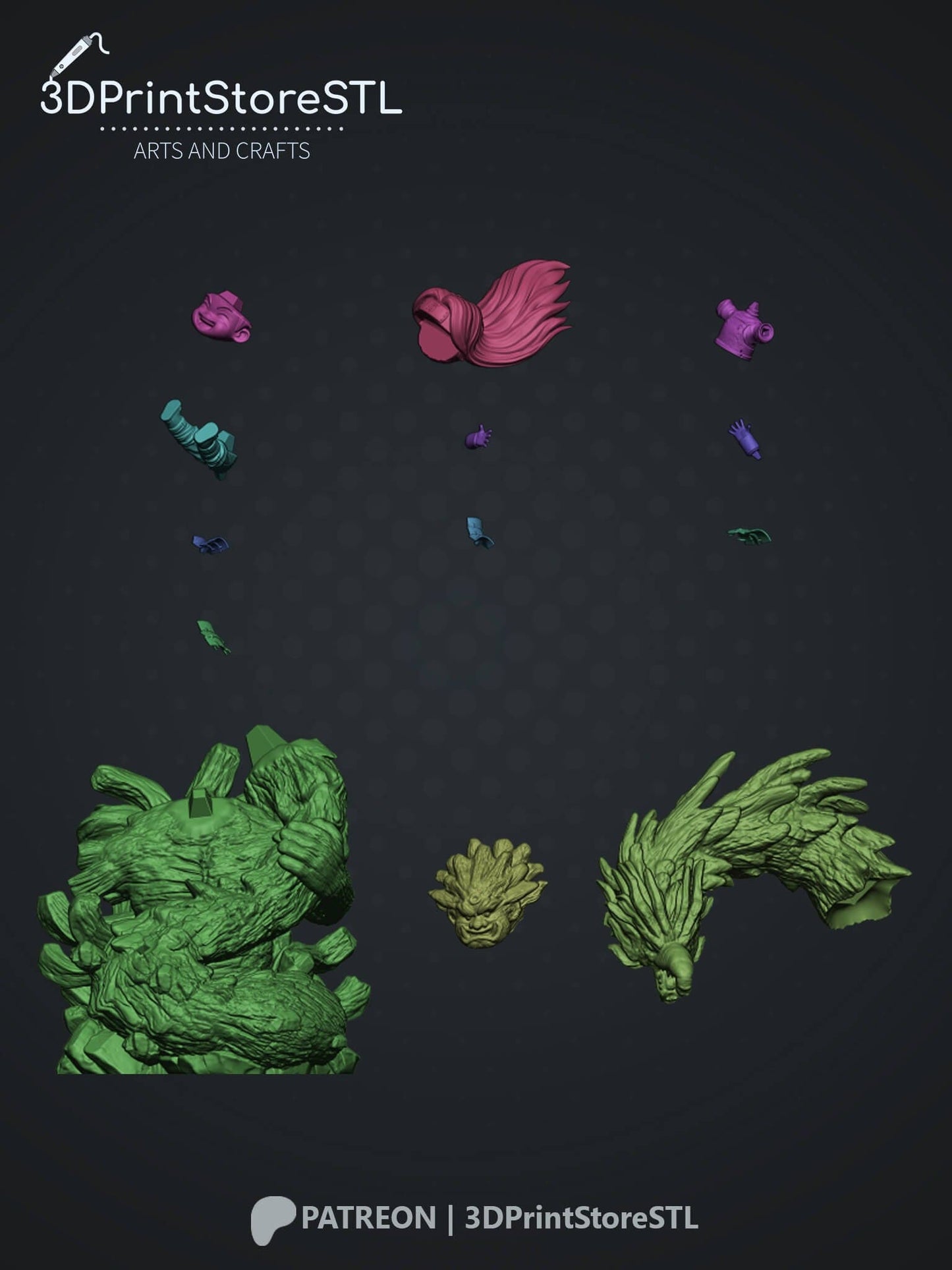 Hashirama Chibi From Naruto 3D Print Model STL File 3DPrintStoreSTL