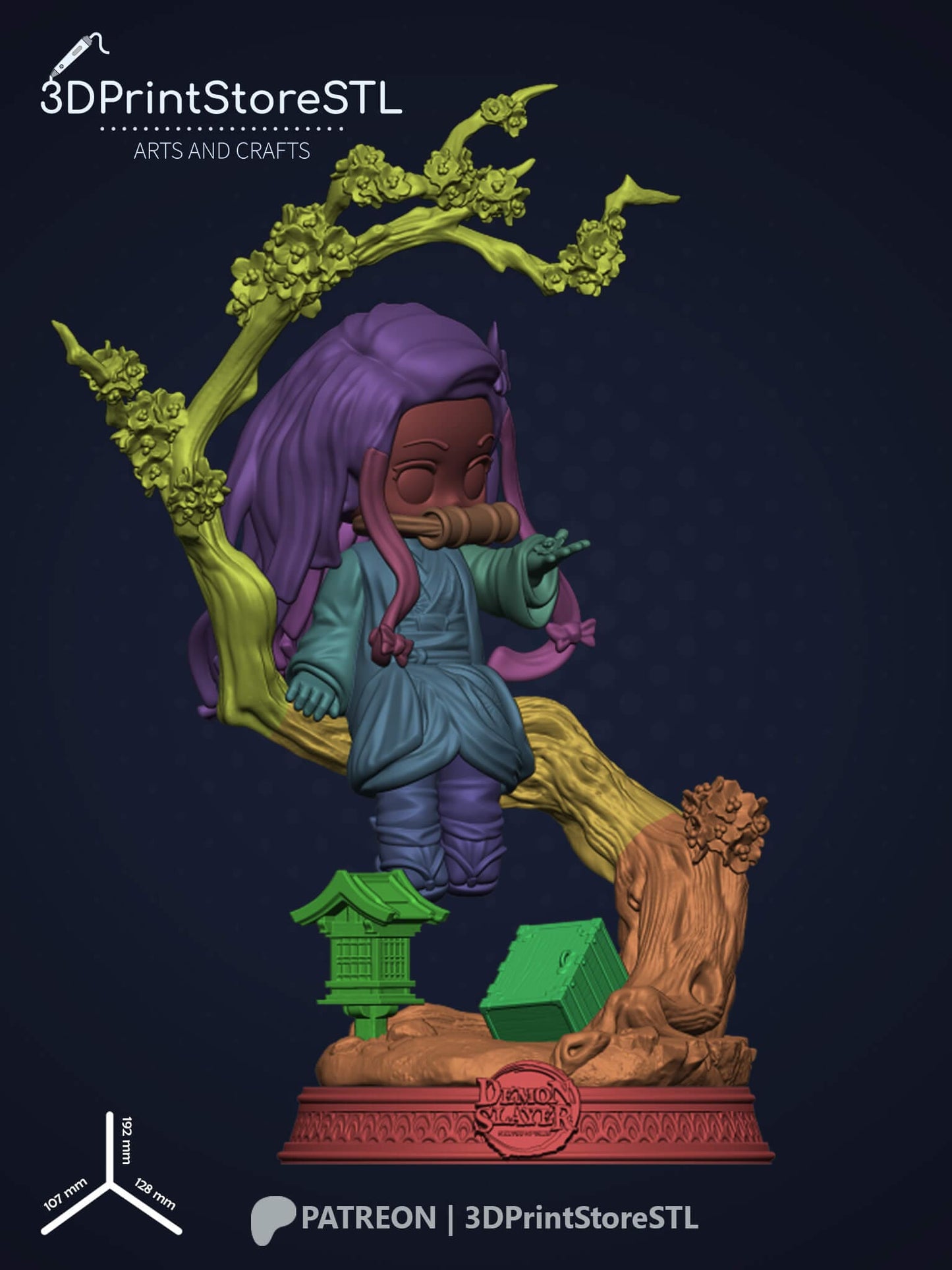 NeZuKo Chibi From Demon Slayer 3D Print Model STL File 3DPrintStoreSTL