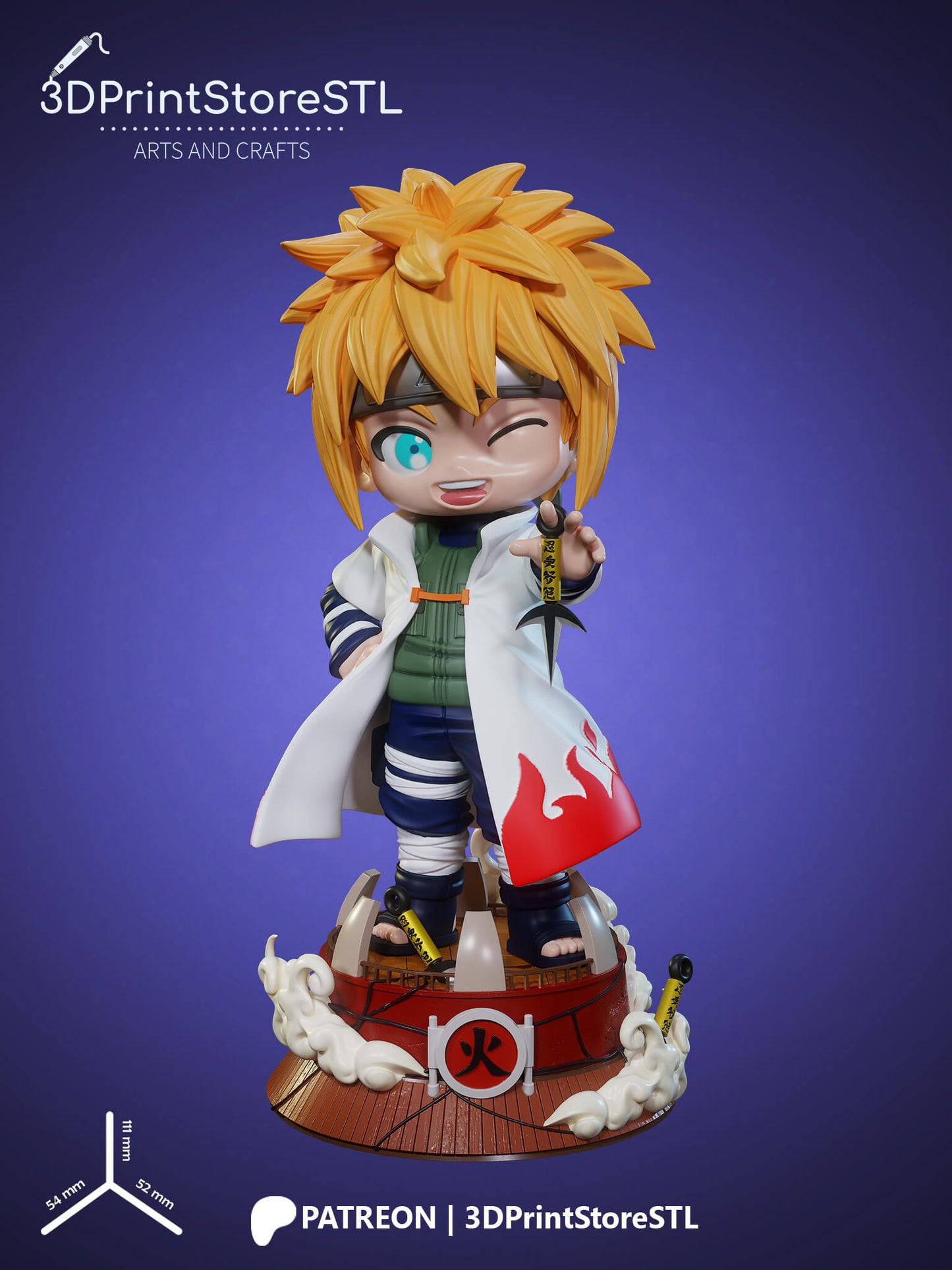 Namikaze Minato Chibi 3D Print Model STL File 3DPrintStoreSTL