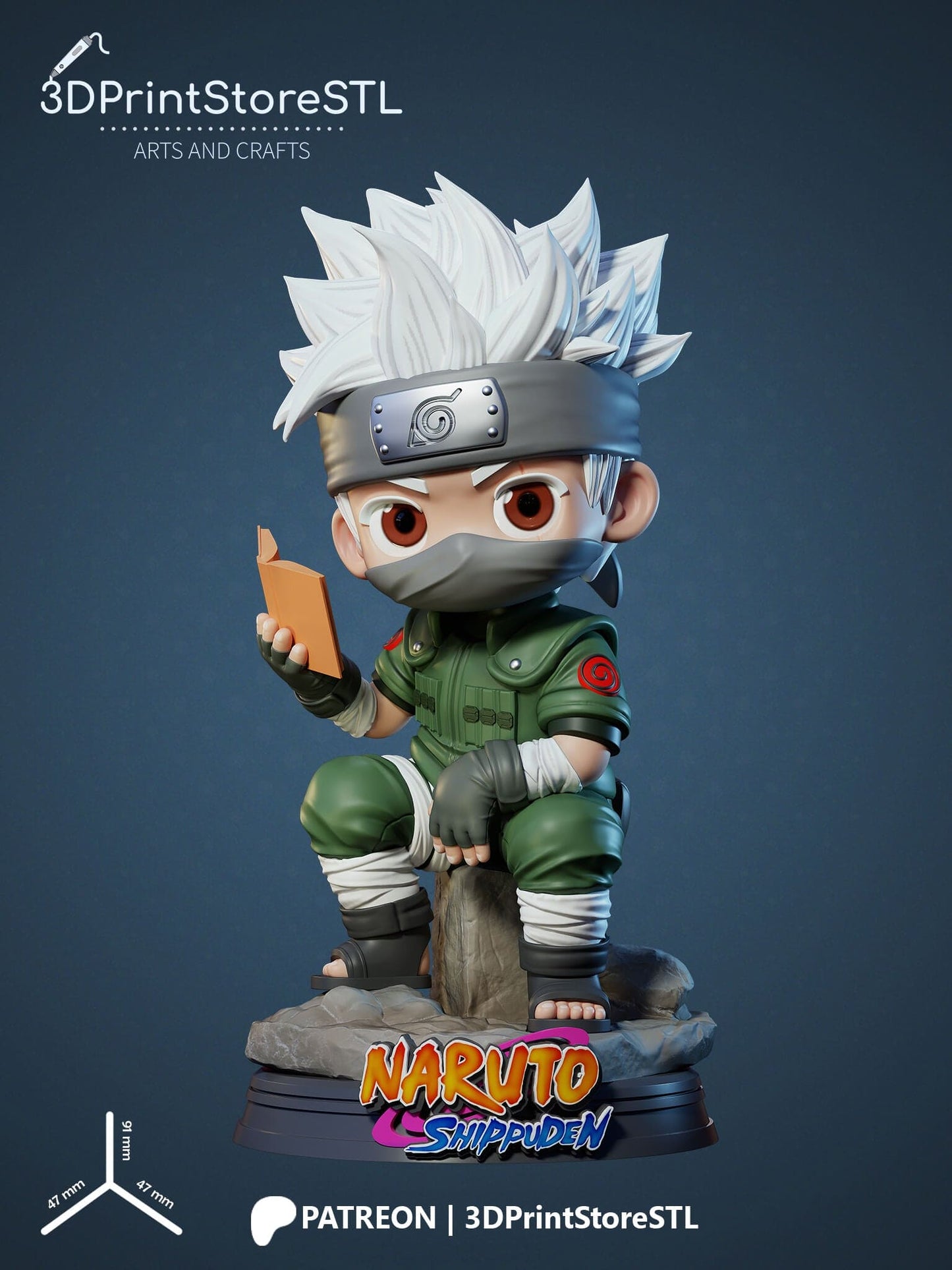 Kakashi Chibi 3D Print Model STL File 3DPrintStoreSTL