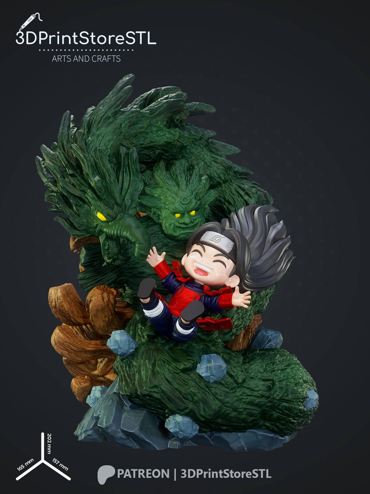 Hashirama Chibi From Naruto 3D Print Model STL File 3DPrintStoreSTL