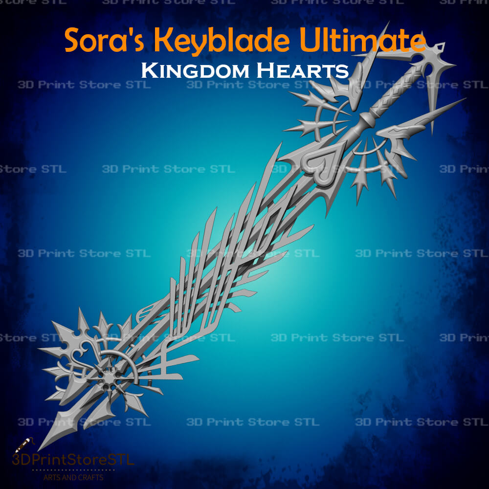 Sora Key Blade Ultima Cosplay Kingdom Hearts 3D Print Model STL File 3DPrintStoreSTL