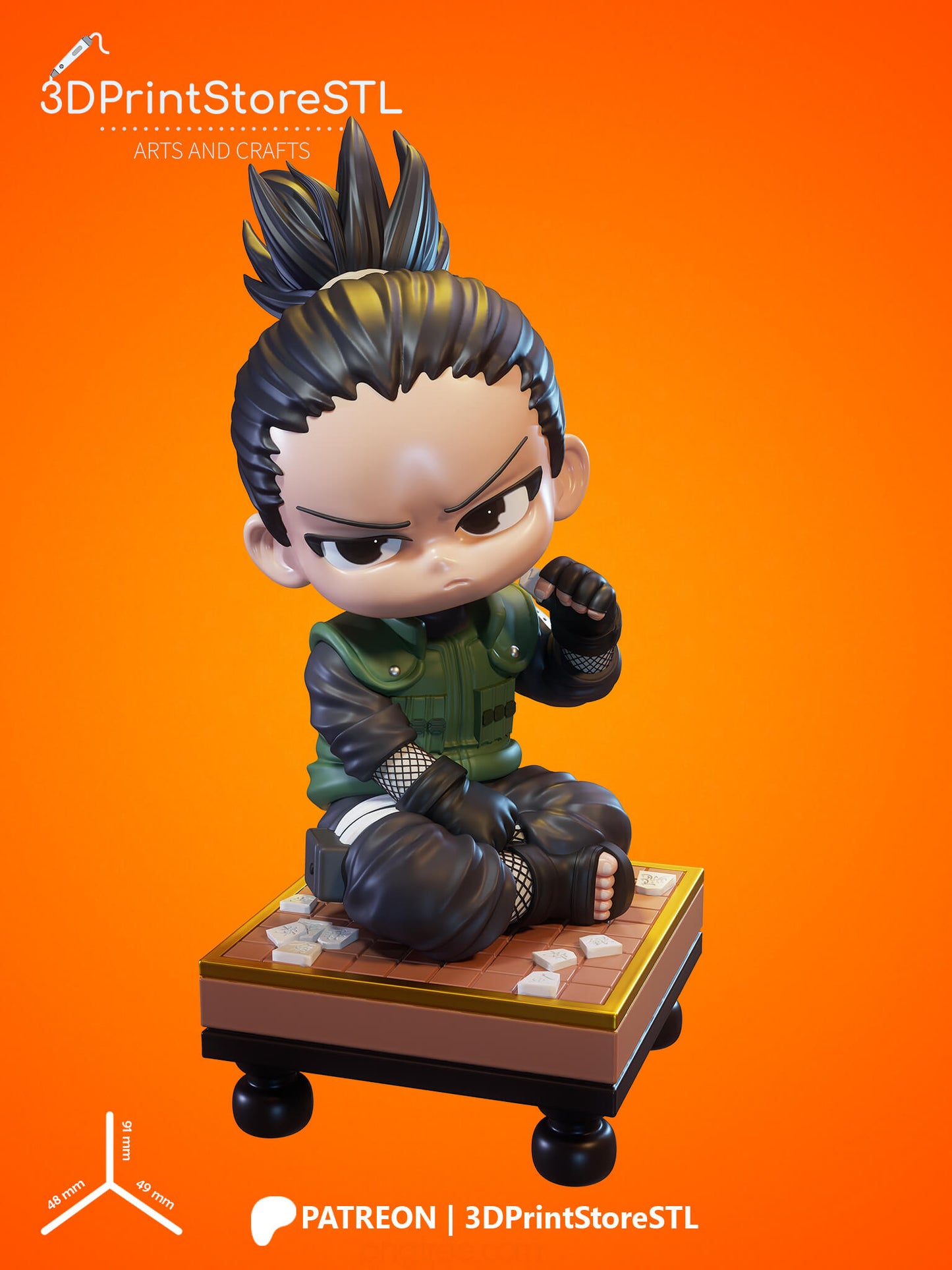 Shikamaru Chibi From Naruto 3D Print Model STL File 3DPrintStoreSTL