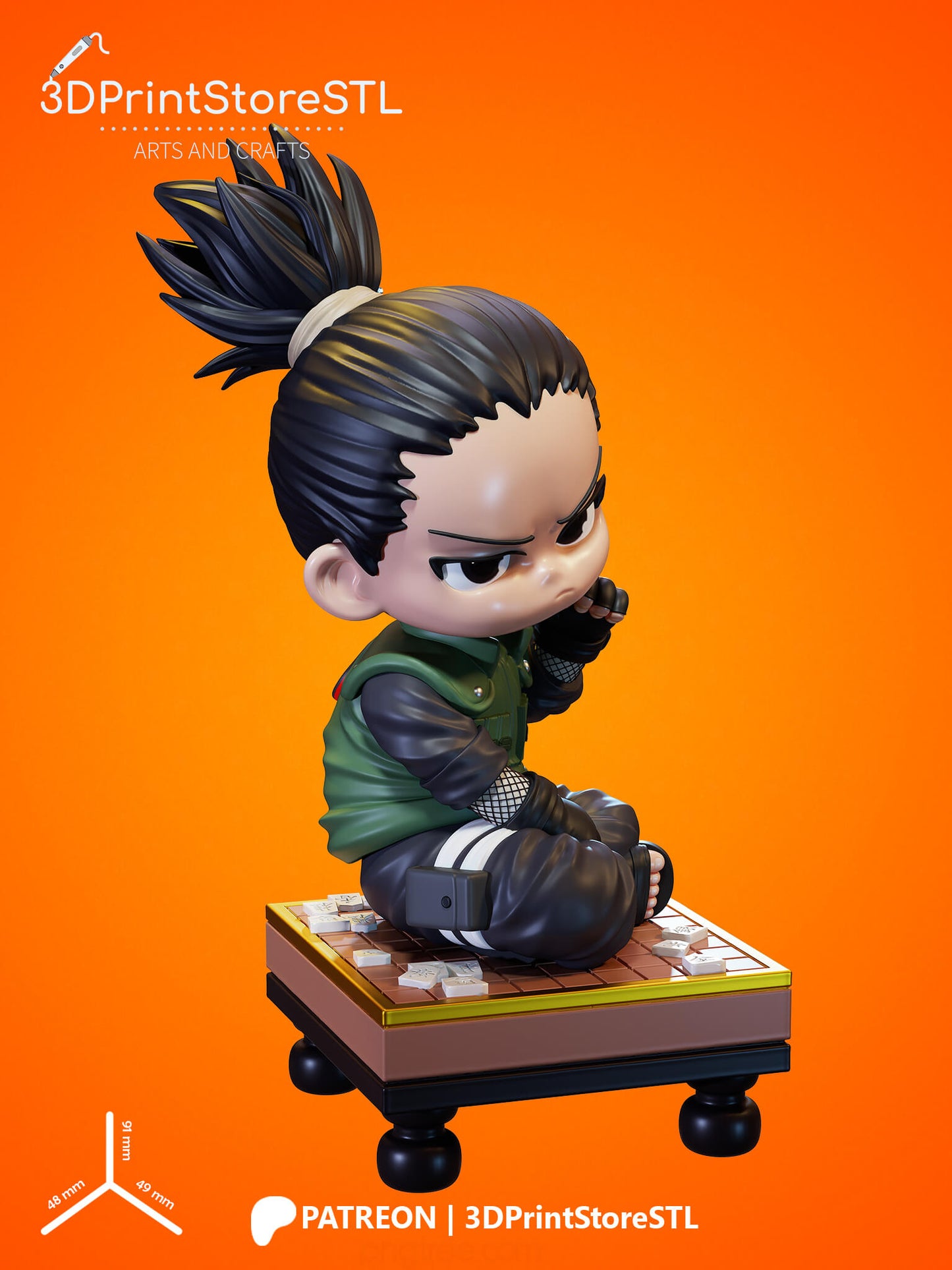 Shikamaru Chibi From Naruto 3D Print Model STL File 3DPrintStoreSTL