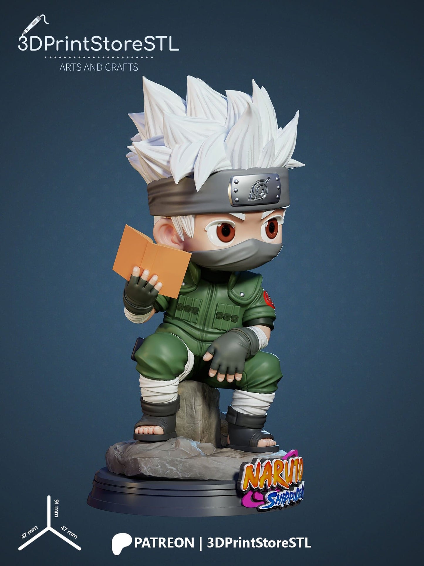 Kakashi Chibi 3D Print Model STL File 3DPrintStoreSTL