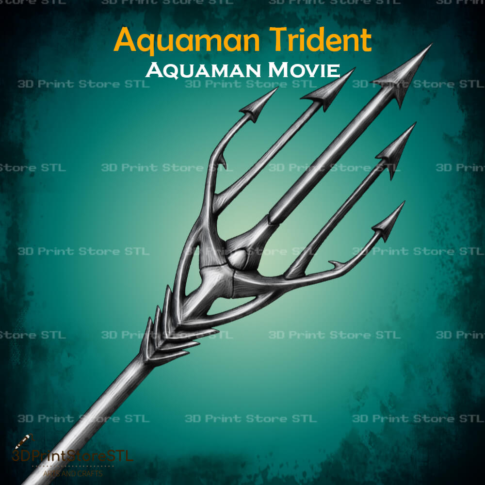 Aquaman Trident Cosplay Aquaman Movie 3D Print Model STL File 3DPrintStoreSTL