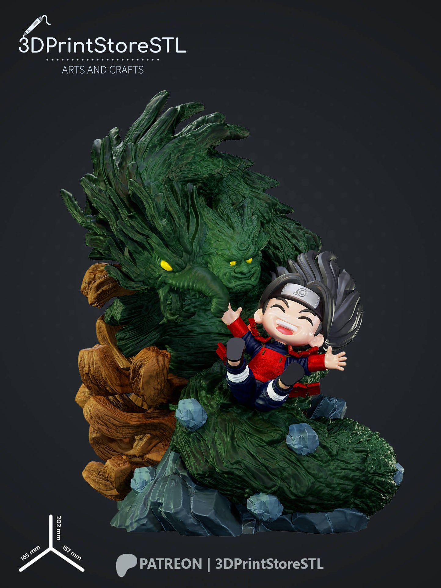 Hashirama Chibi From Naruto 3D Print Model STL File 3DPrintStoreSTL