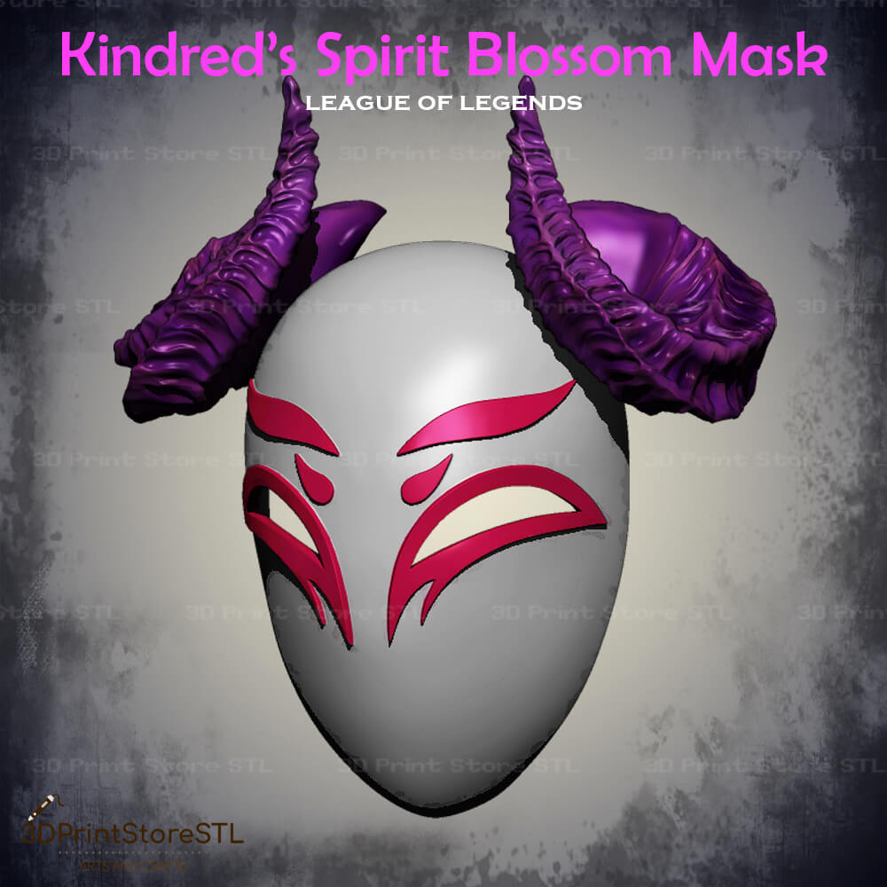 Kindred Mask Spirit Blossom Skin Cosplay League of Legends 3D Print Model STL File 3DPrintStoreSTL