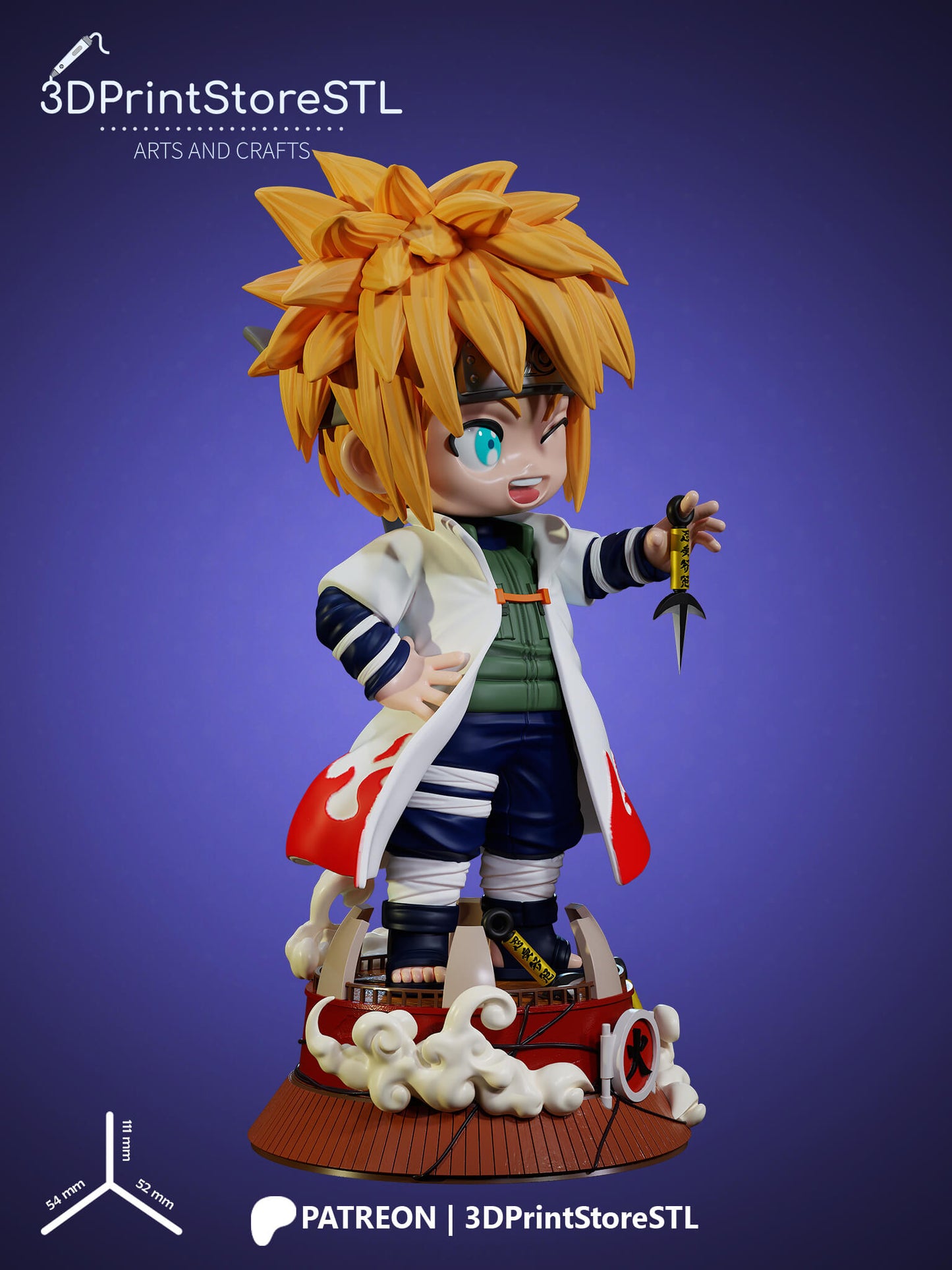 Namikaze Minato Chibi 3D Print Model STL File 3DPrintStoreSTL