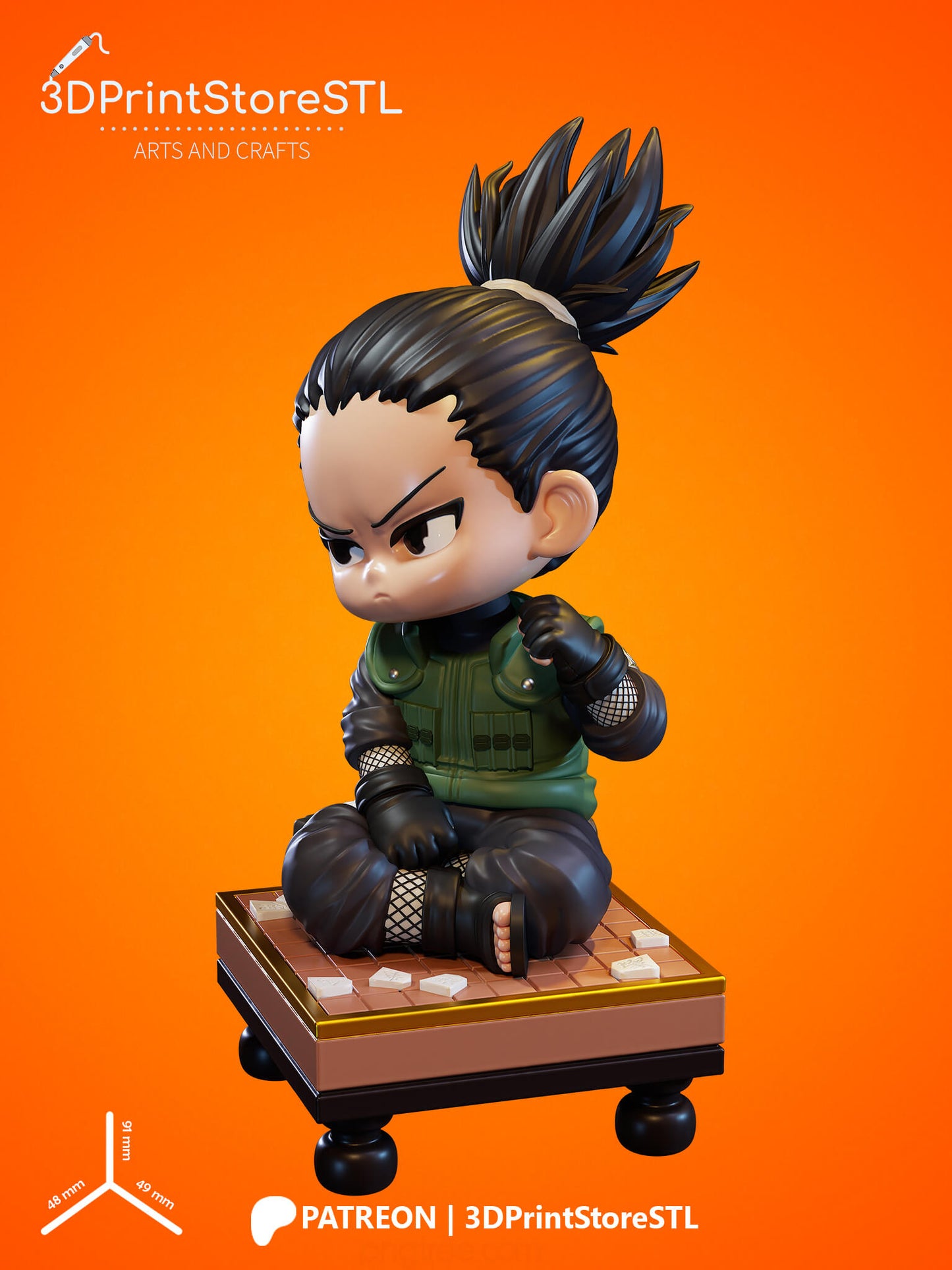 Shikamaru Chibi From Naruto 3D Print Model STL File 3DPrintStoreSTL