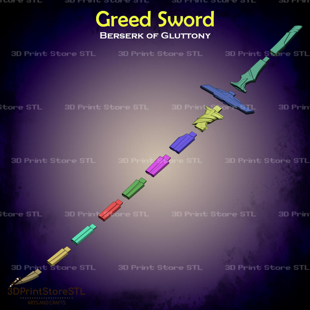 Greed Sword Cosplay Berserk of Gluttony 3D Print Model STL File 3DPrintStoreSTL