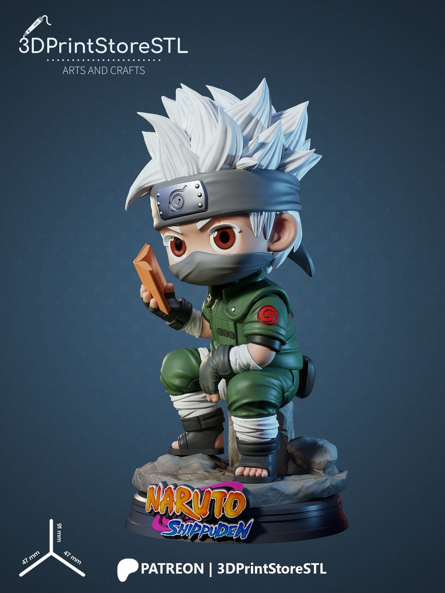 Kakashi Chibi 3D Print Model STL File 3DPrintStoreSTL
