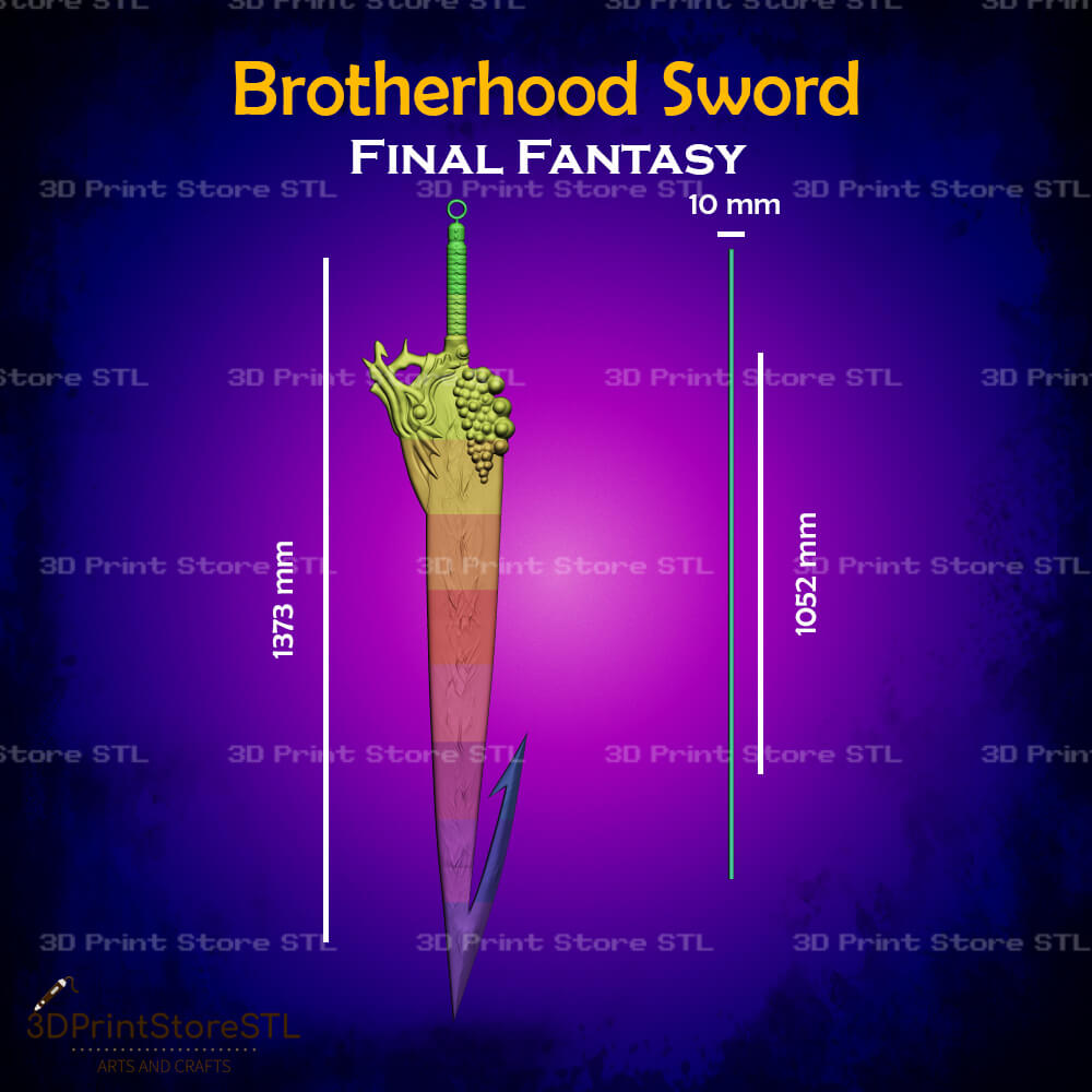 Brotherhood Sword Cosplay Final Fantasy 3D Print Model STL File