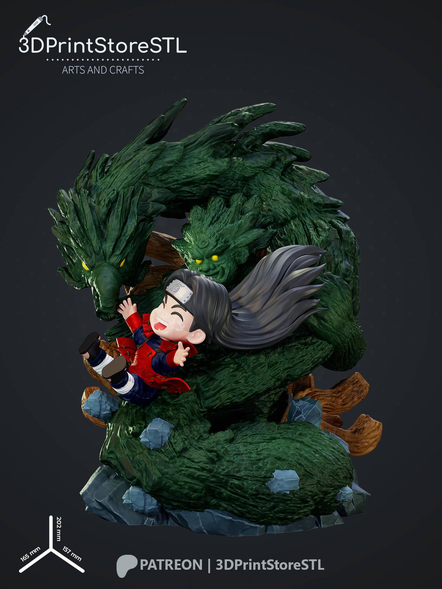 Hashirama Chibi From Naruto 3D Print Model STL File 3DPrintStoreSTL