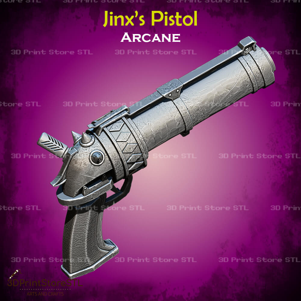 Jinx Pistol Cosplay Arcane 3D Print Model STL File 3DPrintStoreSTL