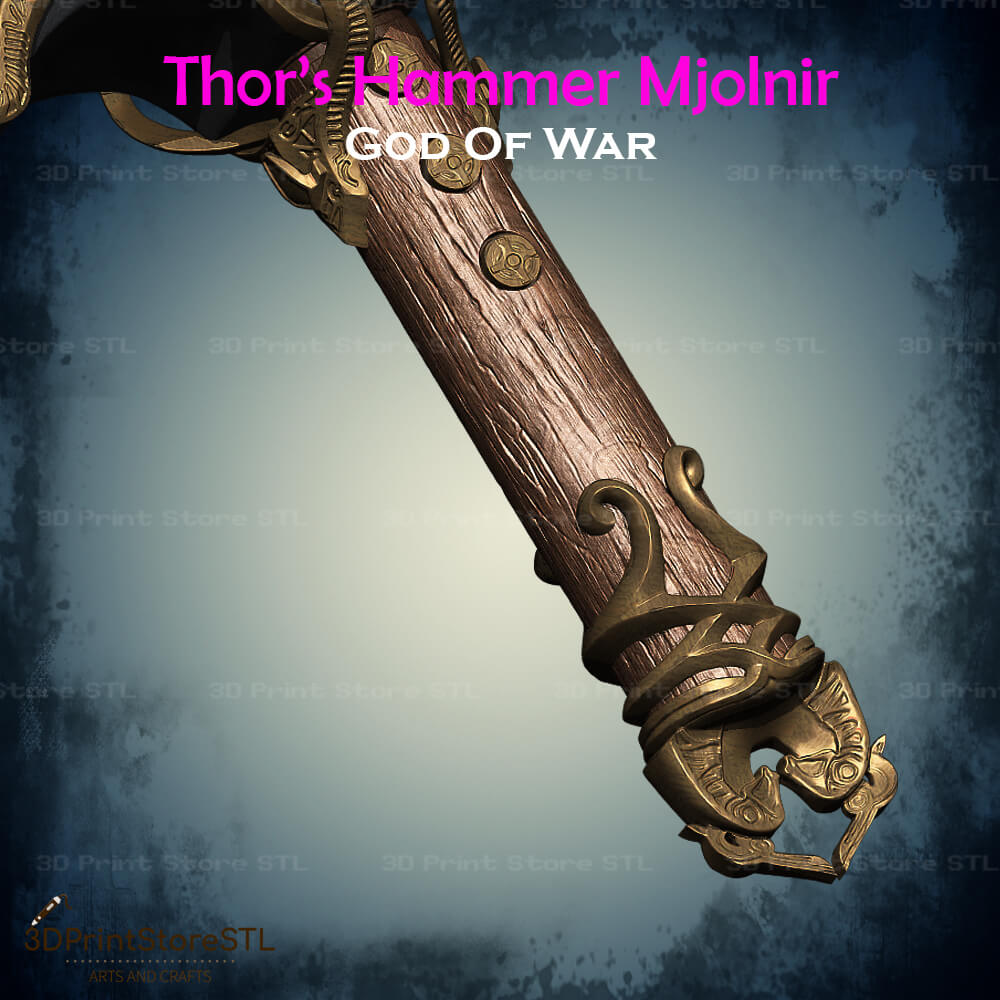 Thor Hammer Mjolnir Cosplay God of War 3D Print Model STL File 3DPrintStoreSTL