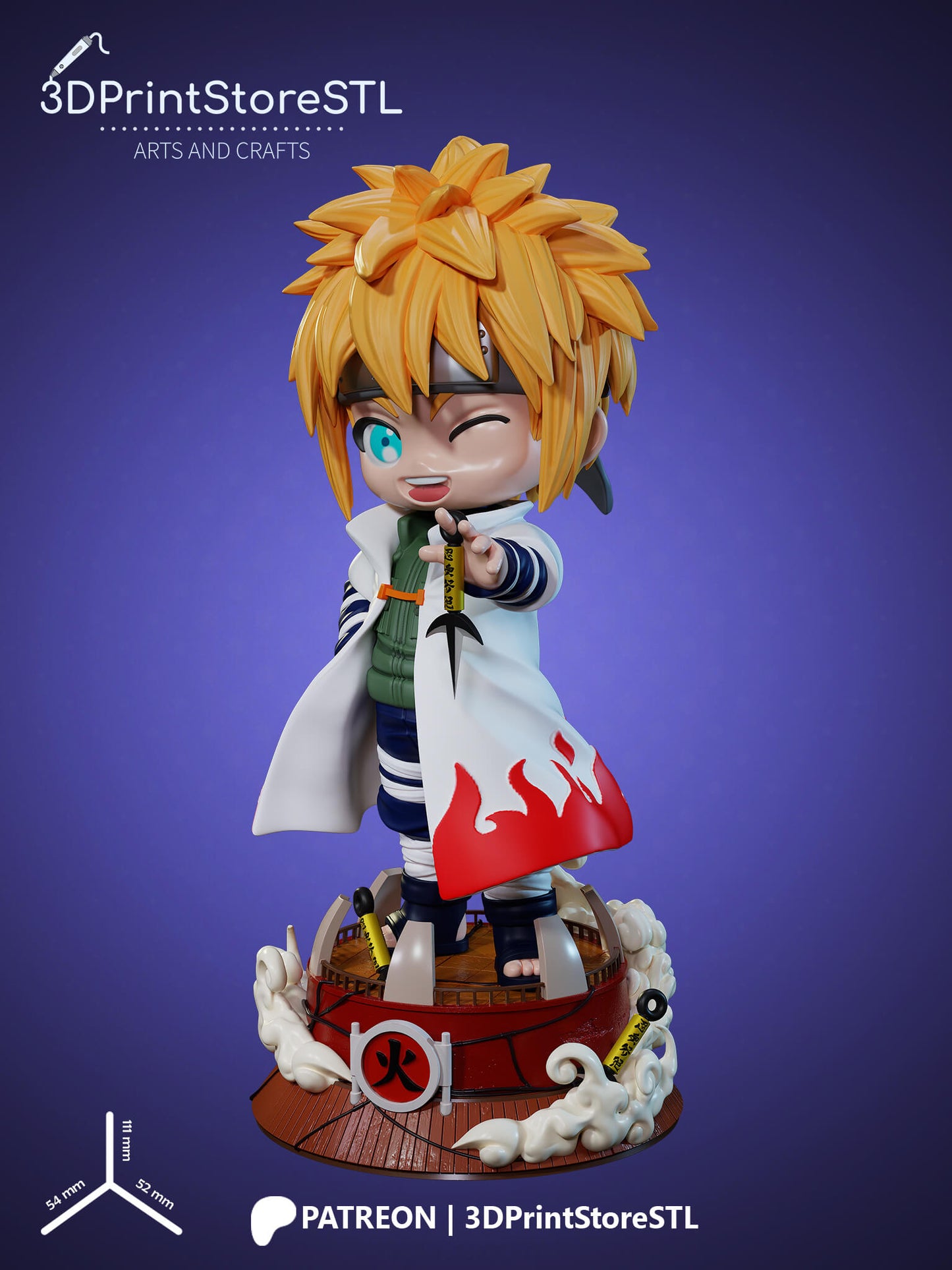 Namikaze Minato Chibi 3D Print Model STL File 3DPrintStoreSTL