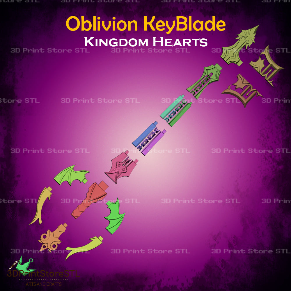 Oblivion KeyBlade Hollowed Cosplay Kingdom Hearts 3D Print Model STL File 3DPrintStoreSTL