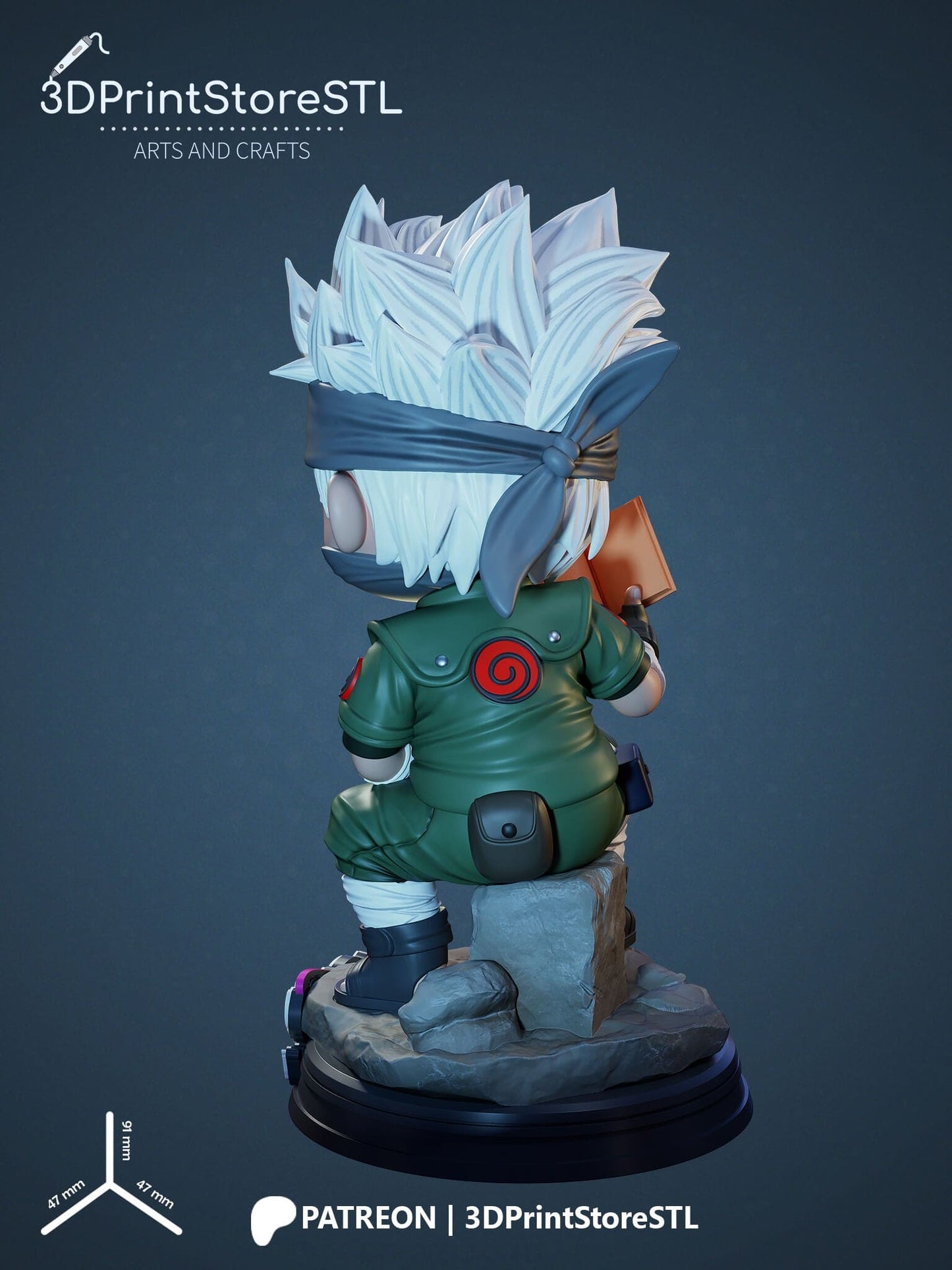 Kakashi Chibi 3D Print Model STL File 3DPrintStoreSTL