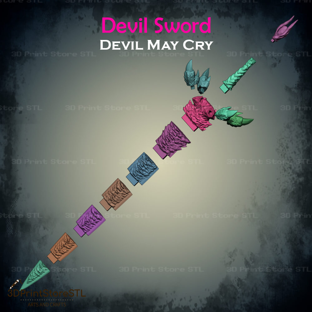 Devil Sword Cosplay Devil May Cry 3D Print Model STL File 3DPrintStoreSTL