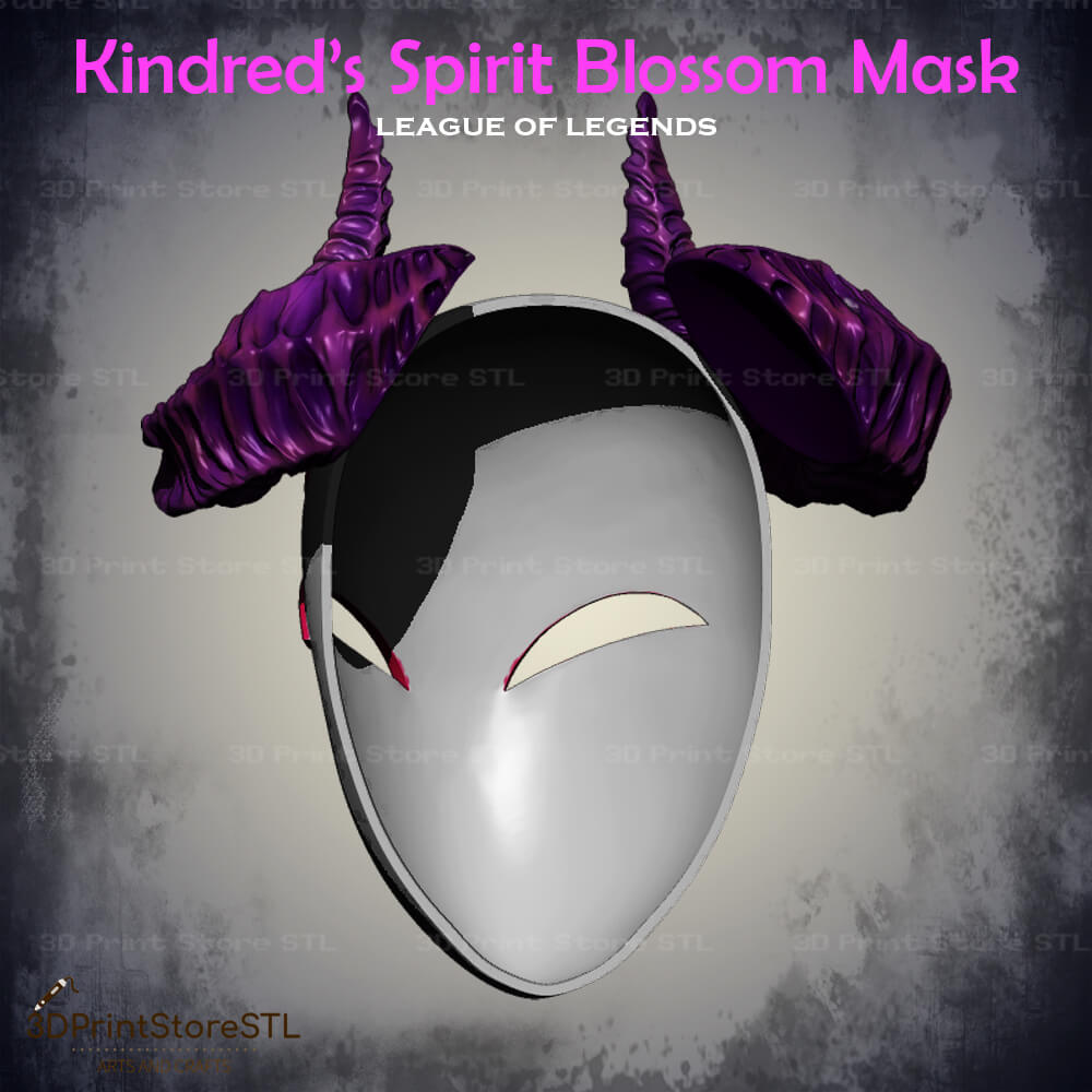 Kindred Mask Spirit Blossom Skin Cosplay League of Legends 3D Print Model STL File 3DPrintStoreSTL