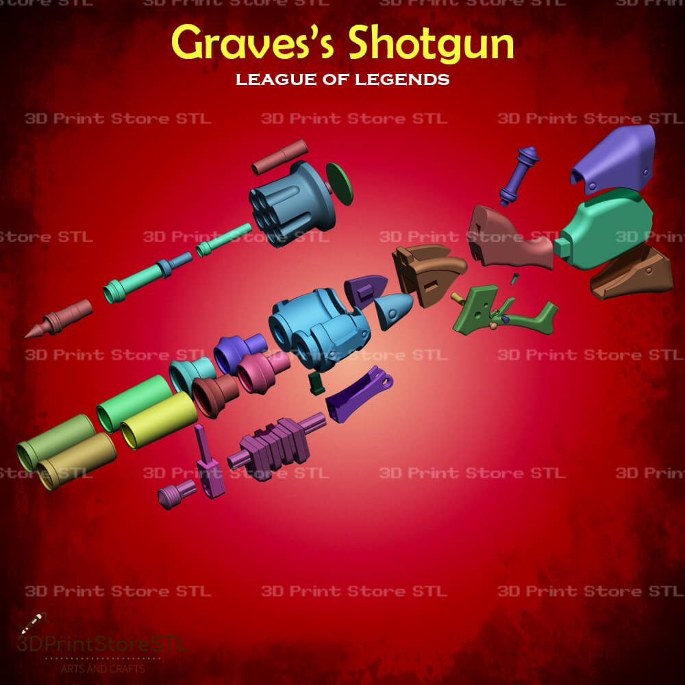 Graves Shotgun Cosplay League of Legends 3D Print Model STL File 3DPrintStoreSTL