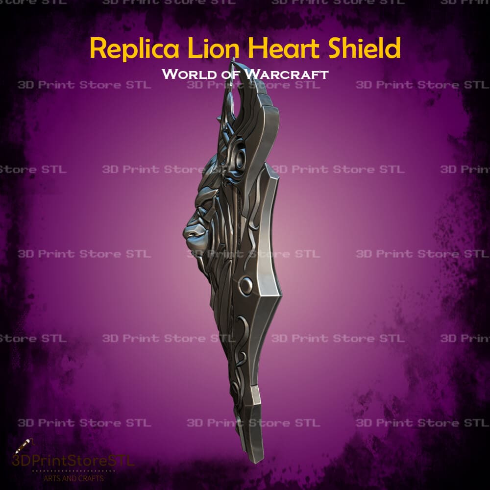 Replica Lion Heart Shield Cosplay World Of Warcraft 3D Print Model STL File 3DPrintStoreSTL