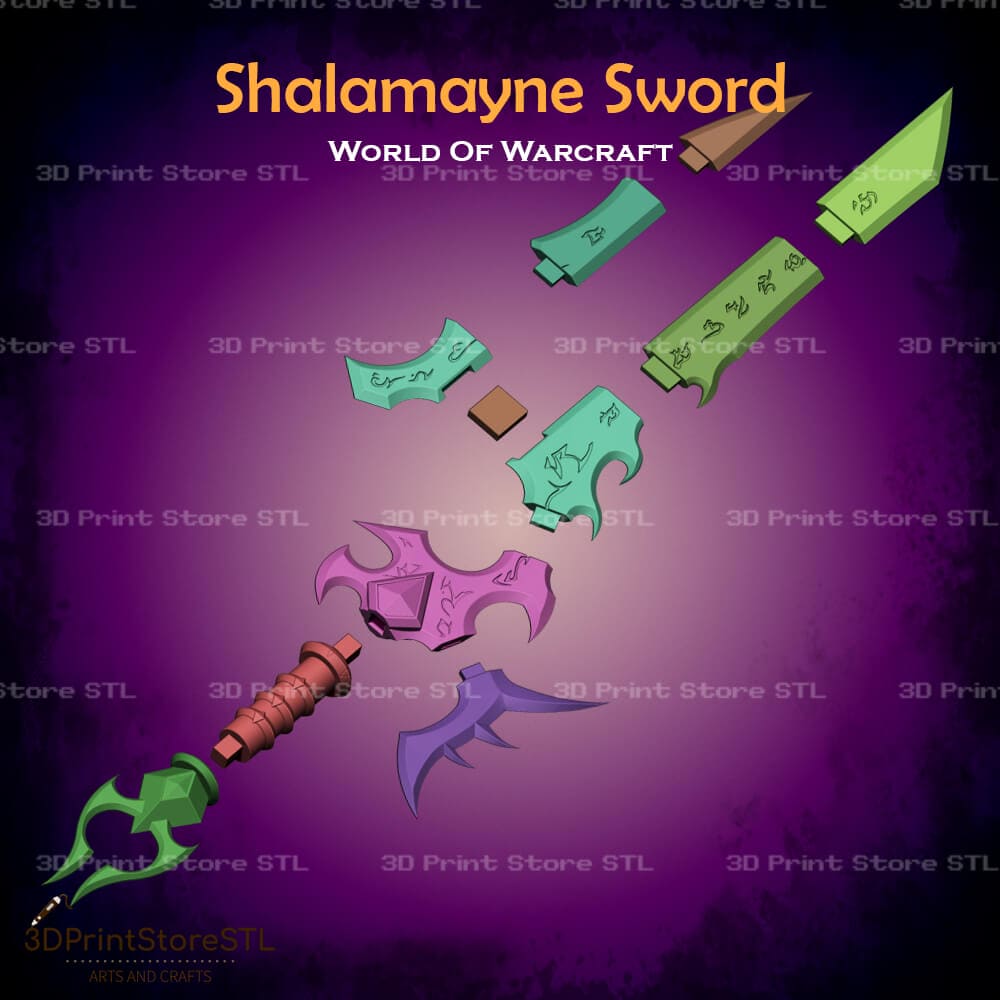 Shalamayne Sword Cosplay World Of Warcraft 3D Print Model STL File 3DPrintStoreSTL