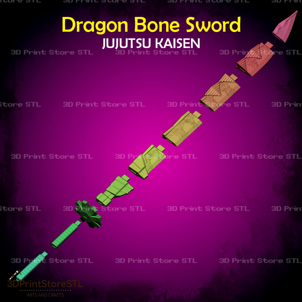 Dragon Bone Sword Cosplay Jujutsu Kaisen 3D Print Model STL File 3DPrintStoreSTL
