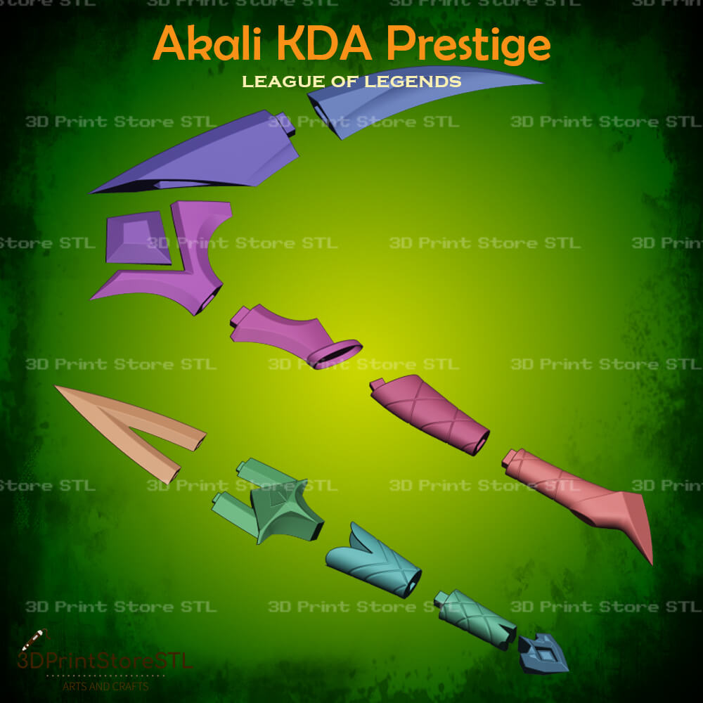 Akali KDA Perstige Cosplay League of Legends 3D Print Model STL File 3DPrintStoreSTL