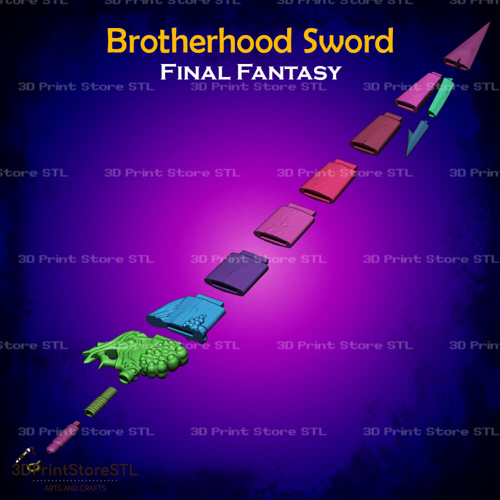 Brotherhood Sword Cosplay Final Fantasy 3D Print Model STL File