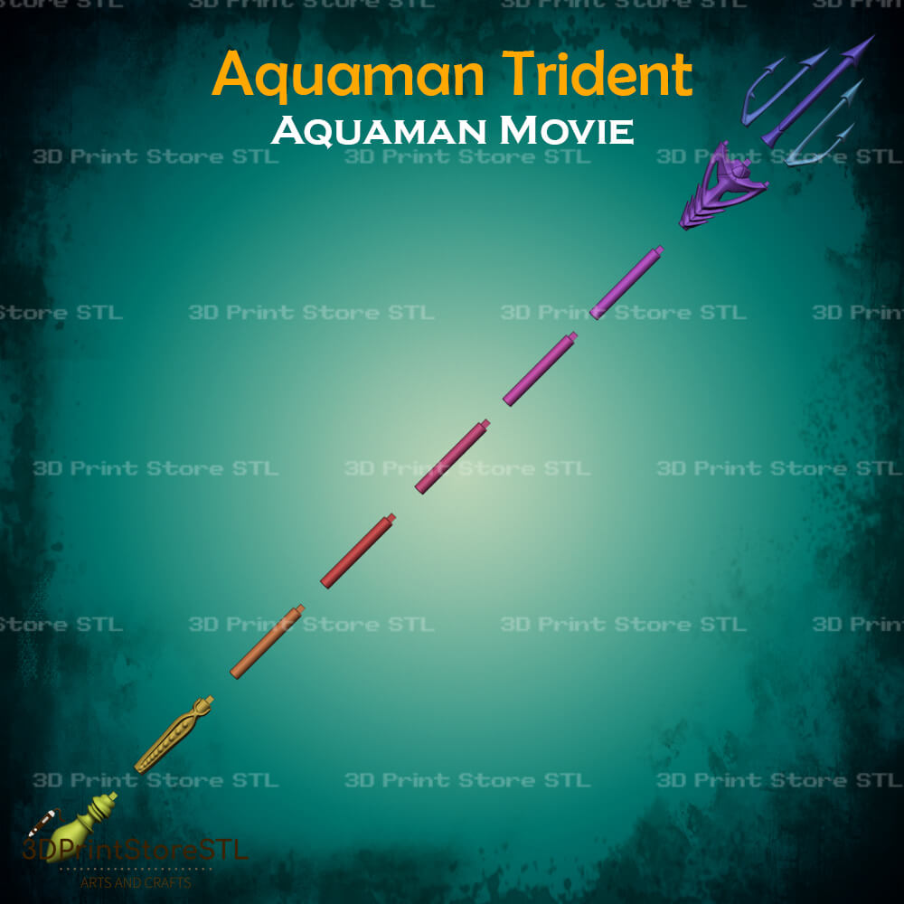 Aquaman Trident Cosplay Aquaman Movie 3D Print Model STL File 3DPrintStoreSTL
