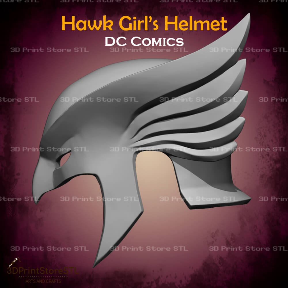 Hawkgirl Helmet Cosplay DC Comics 3D Print Model STL File 3DPrintStoreSTL