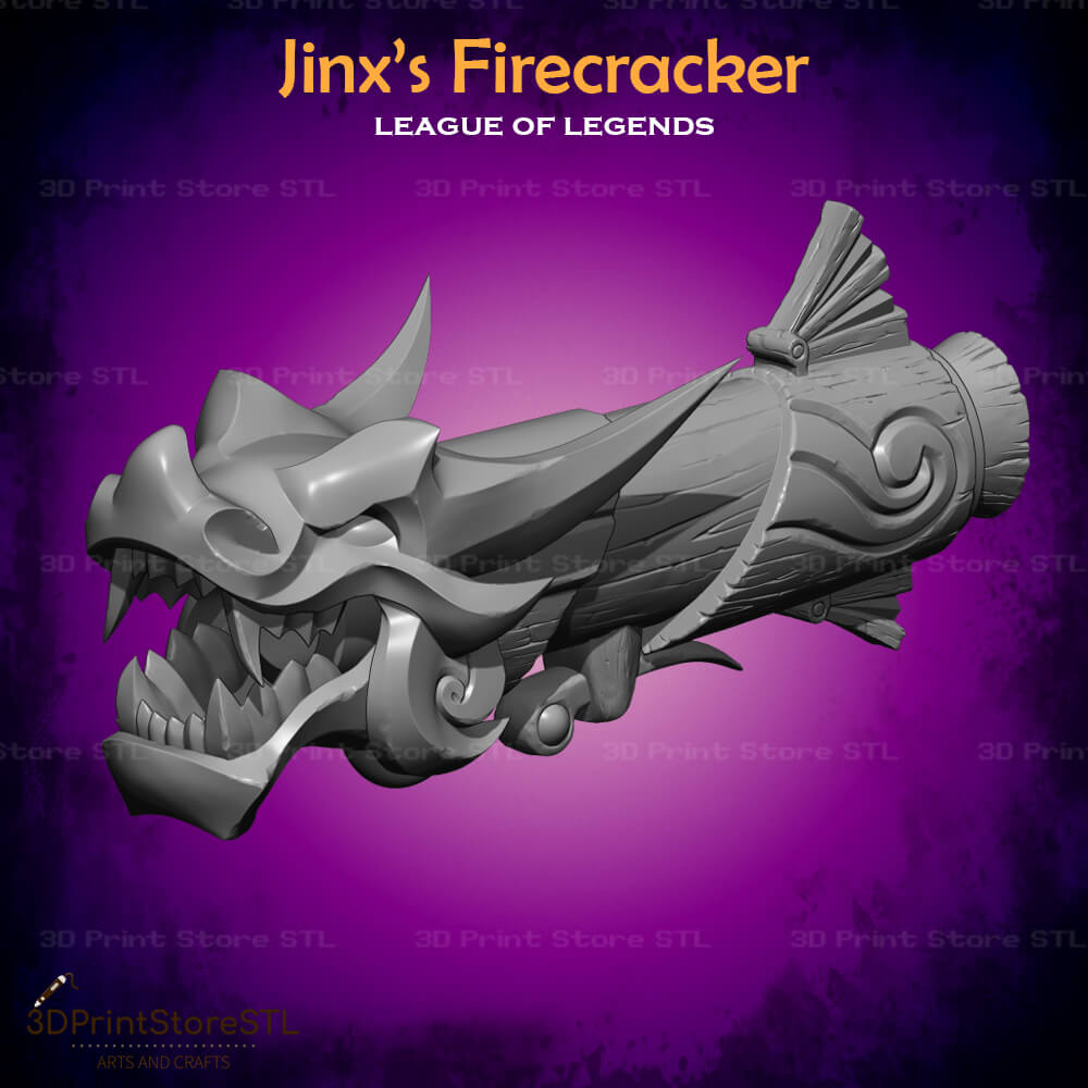 Jinx Firecracker Cosplay League of Legends 3D Print Model STL File 3DPrintStoreSTL