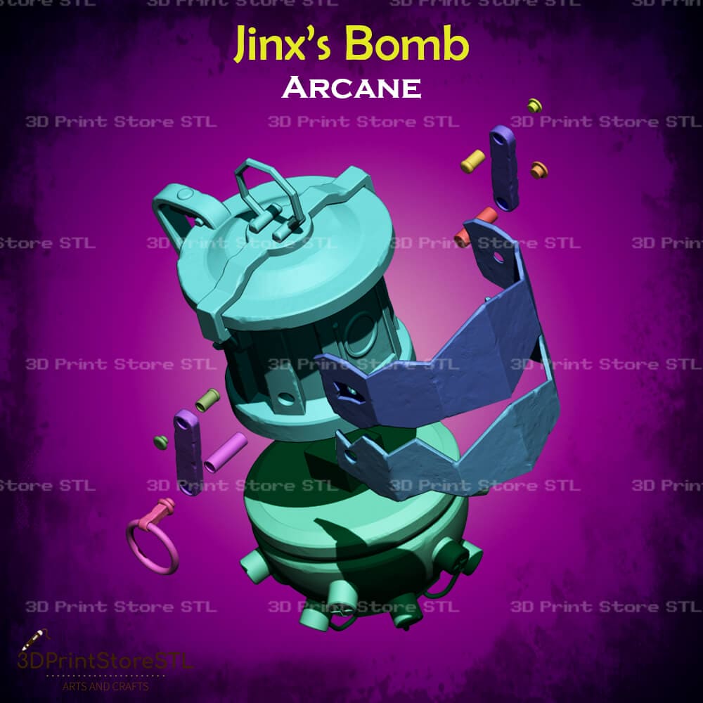 Jinx Bomb Cosplay Arcane 3D Print Model STL File 3DPrintStoreSTL