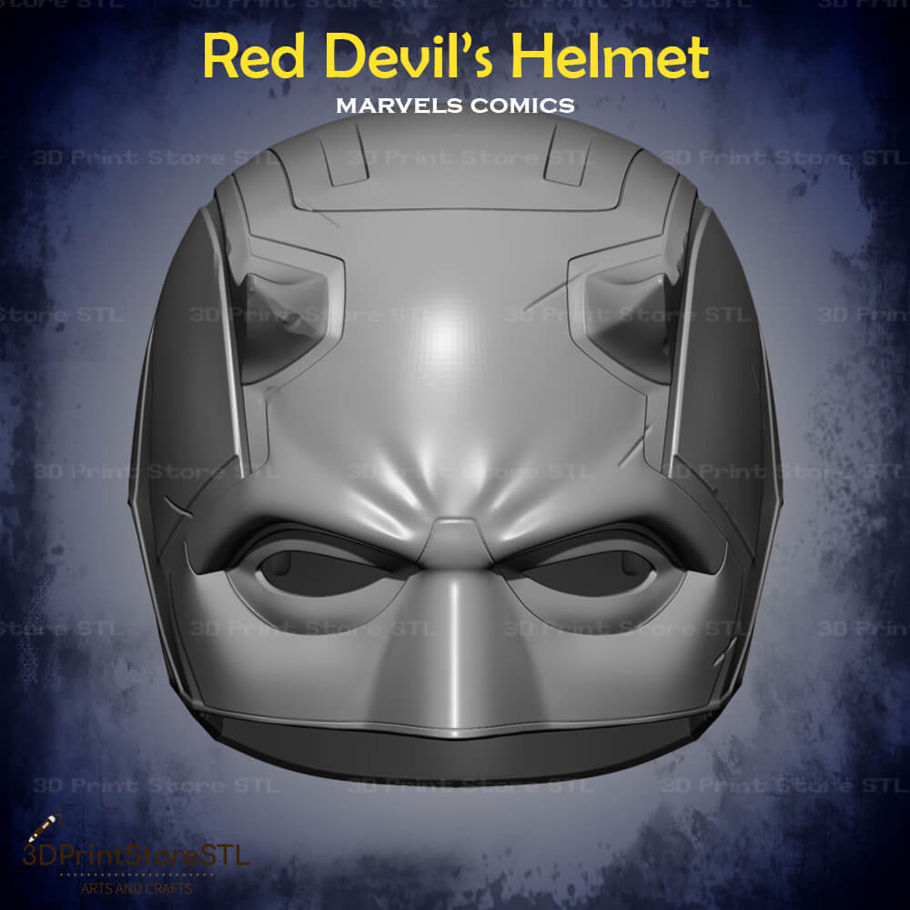 Red Devil Helmet Cosplay Marvel Comics 3D Print Model STL File 3DPrintStoreSTL