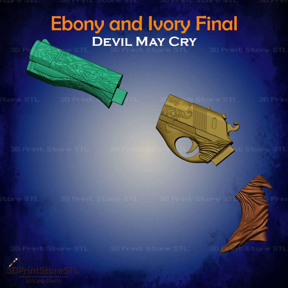 Ebony and Ivory Final Cosplay Devil May Cry 3D Print Model STL File 3DPrintStoreSTL