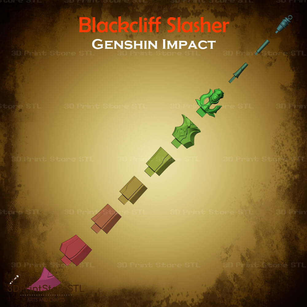 Blackcliff Slasher Sword Cosplay Genshin Impact 3D Print Model STL File 3DPrintStoreSTL