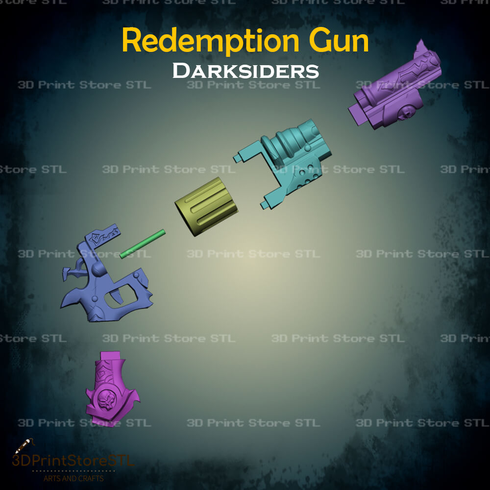 Redemption Gun Cosplay Darksiders 3D Print Model STL File 3DPrintStoreSTL