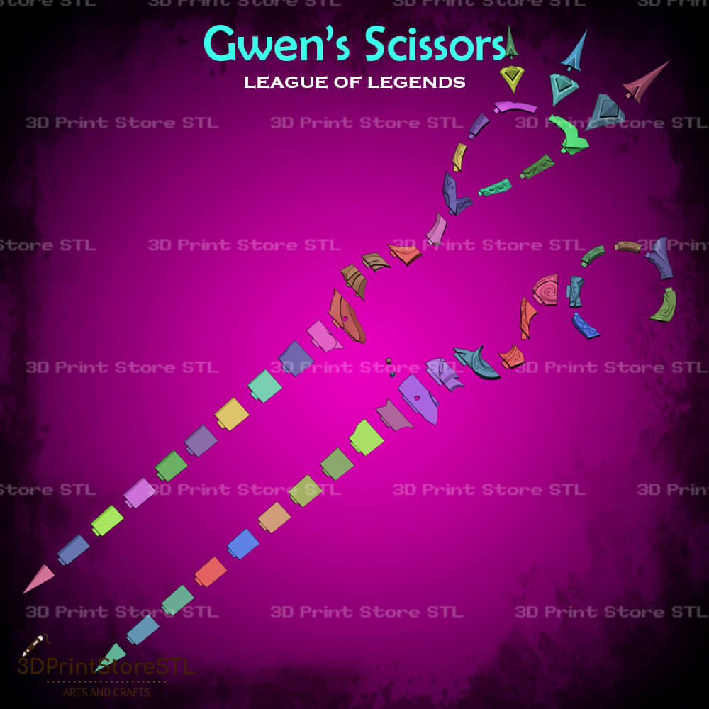 Gwens Scissors Cosplay League of Legends 3D Print Model STL File 3DPrintStoreSTL