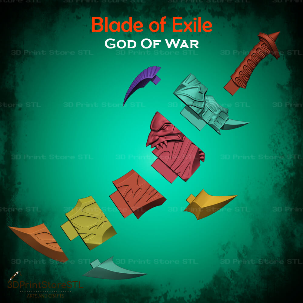 Blade Of Exile Cosplay God of War 3D Print Model STL File 3DPrintStoreSTL