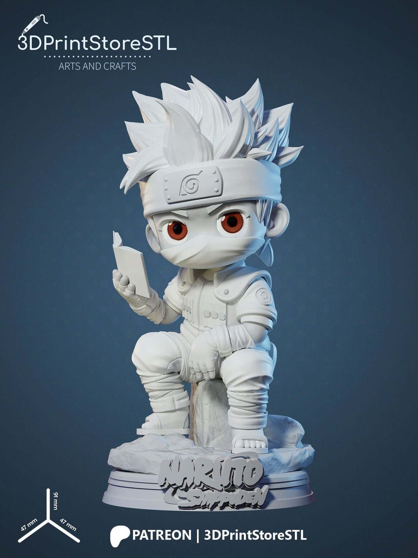 Kakashi Chibi 3D Print Model STL File 3DPrintStoreSTL