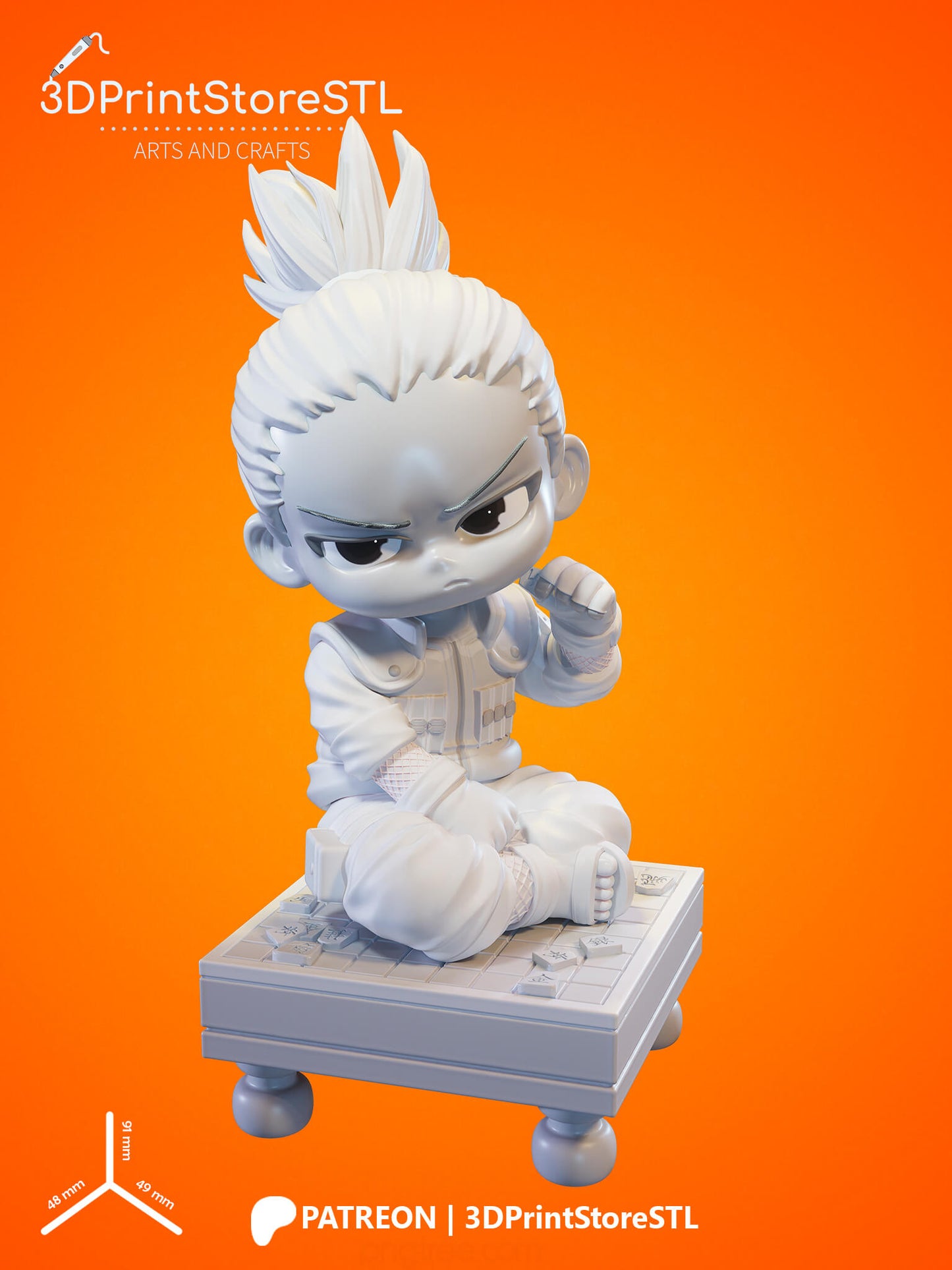 Shikamaru Chibi From Naruto 3D Print Model STL File 3DPrintStoreSTL