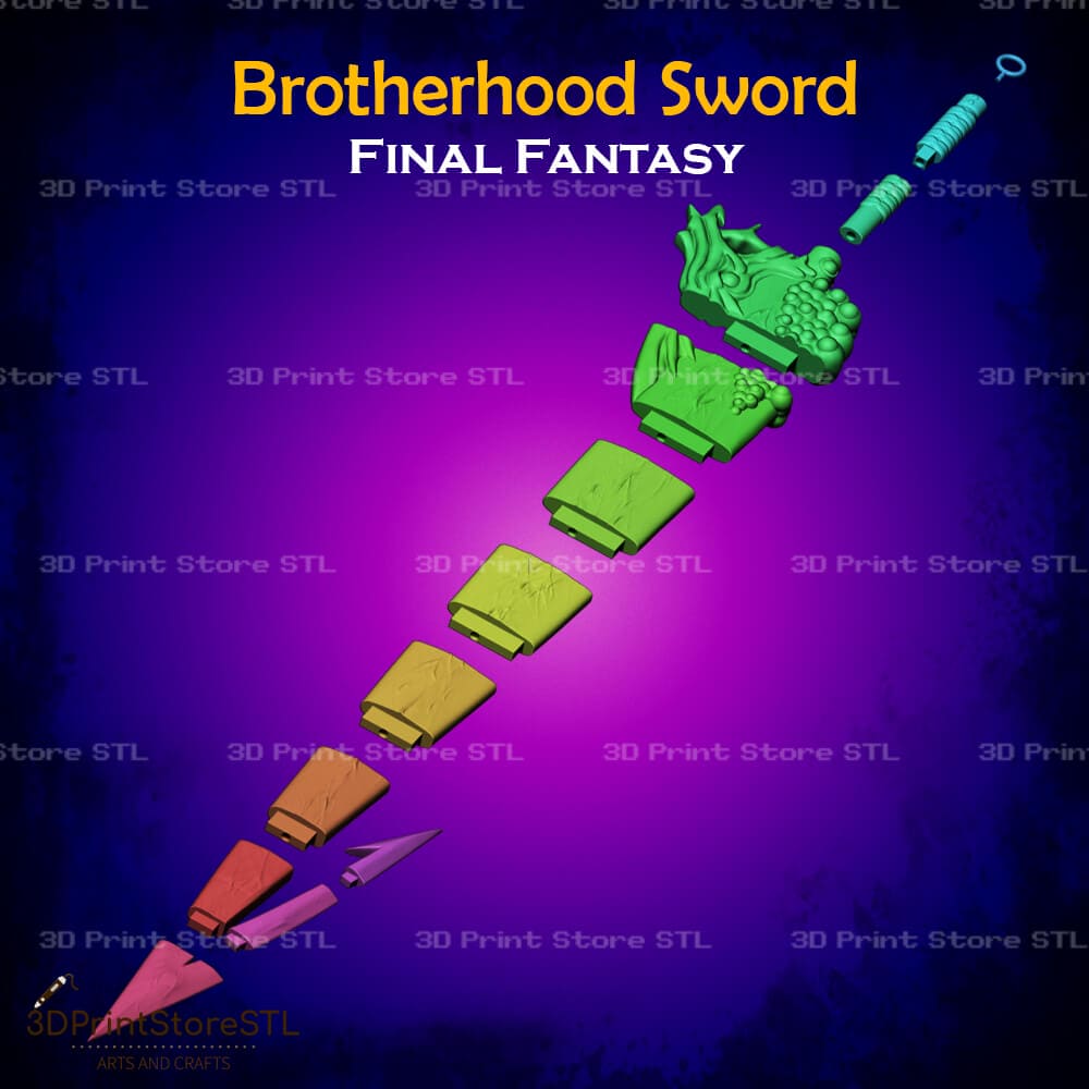 Brotherhood Sword Cosplay Final Fantasy 3D Print Model STL File