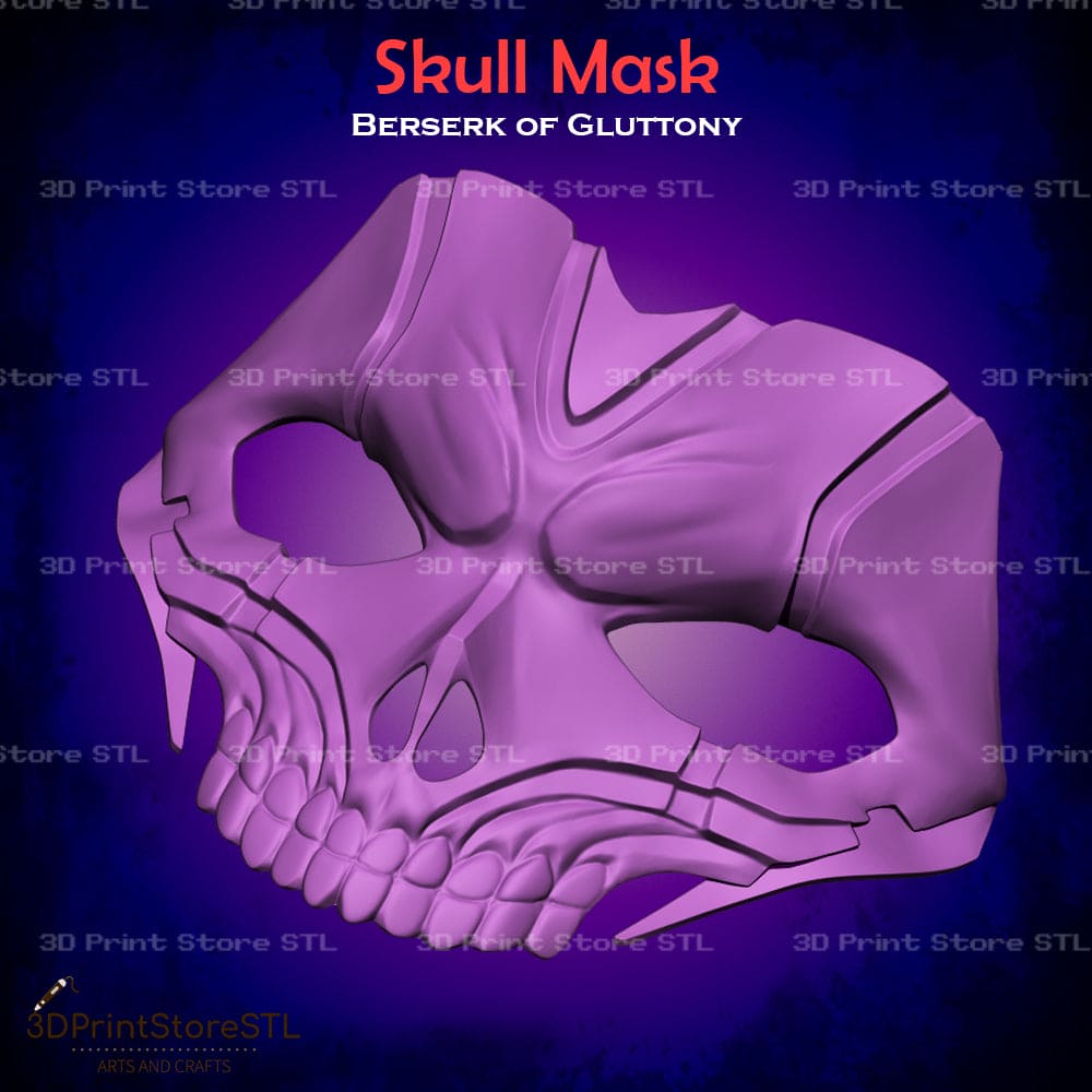 Skull Mask Cosplay Berserk of Gluttony 3D Print Model STL File 3DPrintStoreSTL