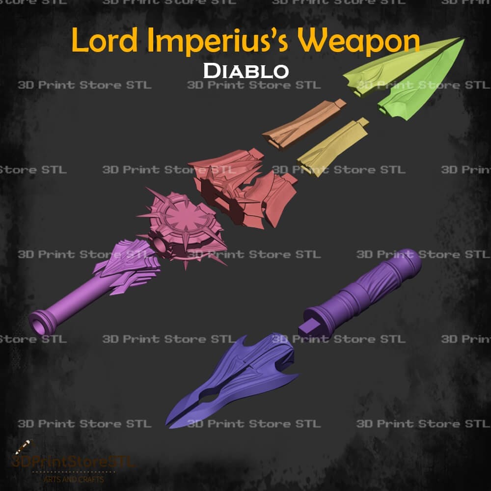 Lord Imperius Weapon Cosplay Diablo 3D Print Model STL File 3DPrintStoreSTL