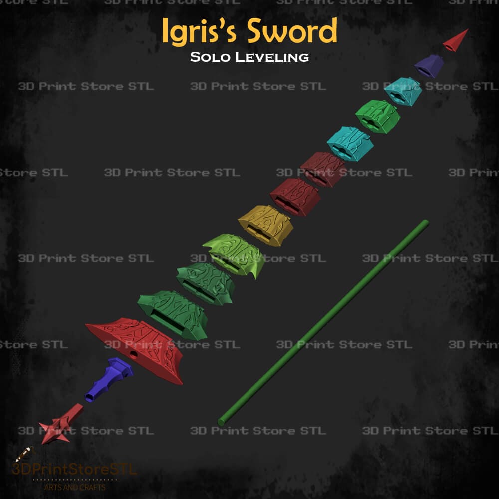 Igris Sword Cosplay Solo Leveling 3D Print Model STL File 3DPrintStoreSTL